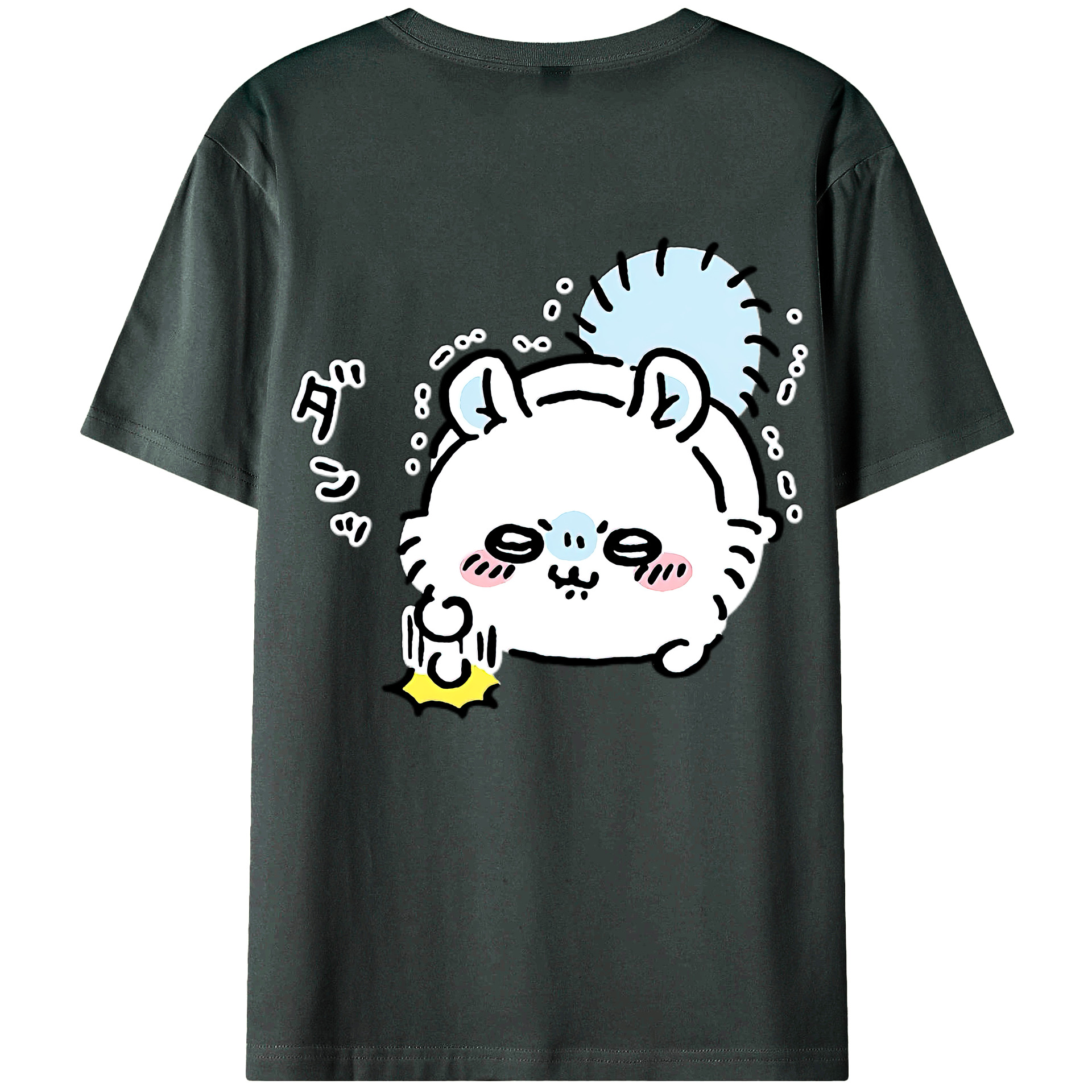 （画像用） ちいかわ モモンガ Chii-kawa Momonga 綿100％ メンズ半袖Tシャツ（バックプリント） 通気性